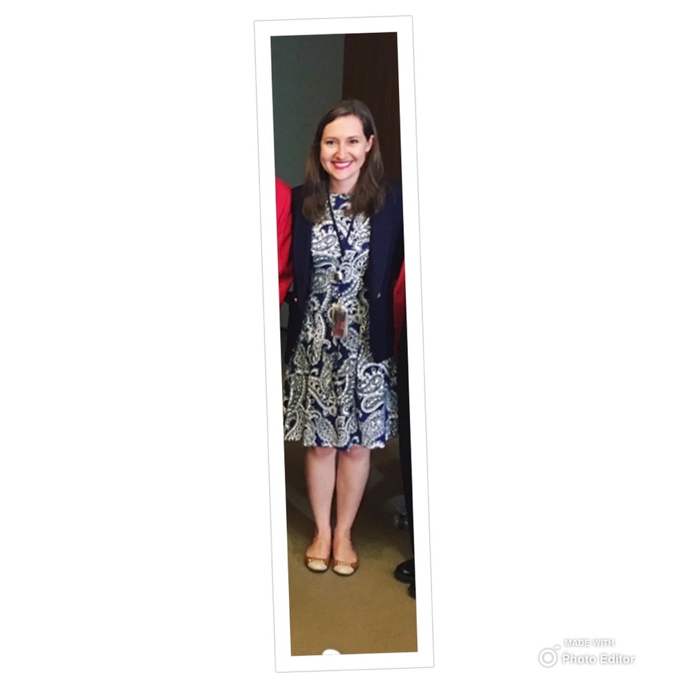 Michael Kors paisley blue flare dress - Picture 2 of 7